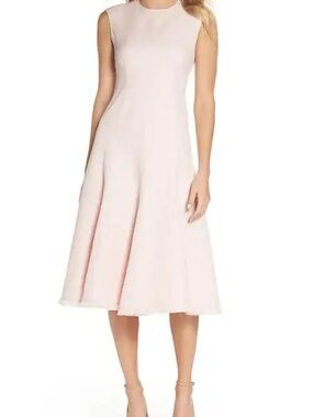 Eliza J Pale Pink Sleeveless Fit-and-Flare Midi Dress